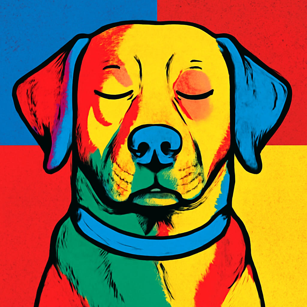 pop art serene dog