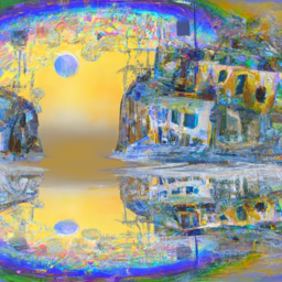 surrealist playful cityscape