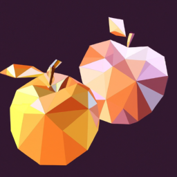 low poly vibrant still life