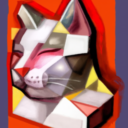 cubist dreamy cat