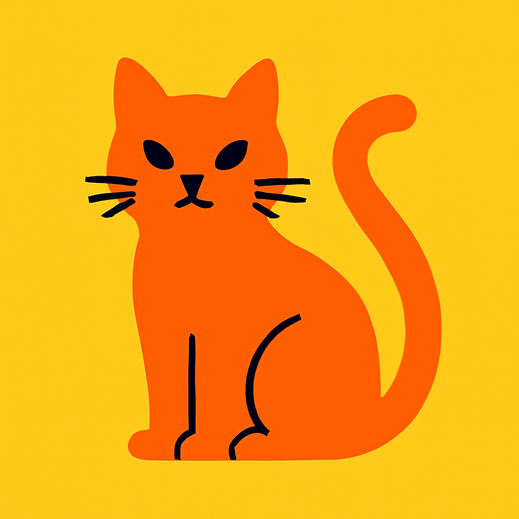 minimalist vibrant cat