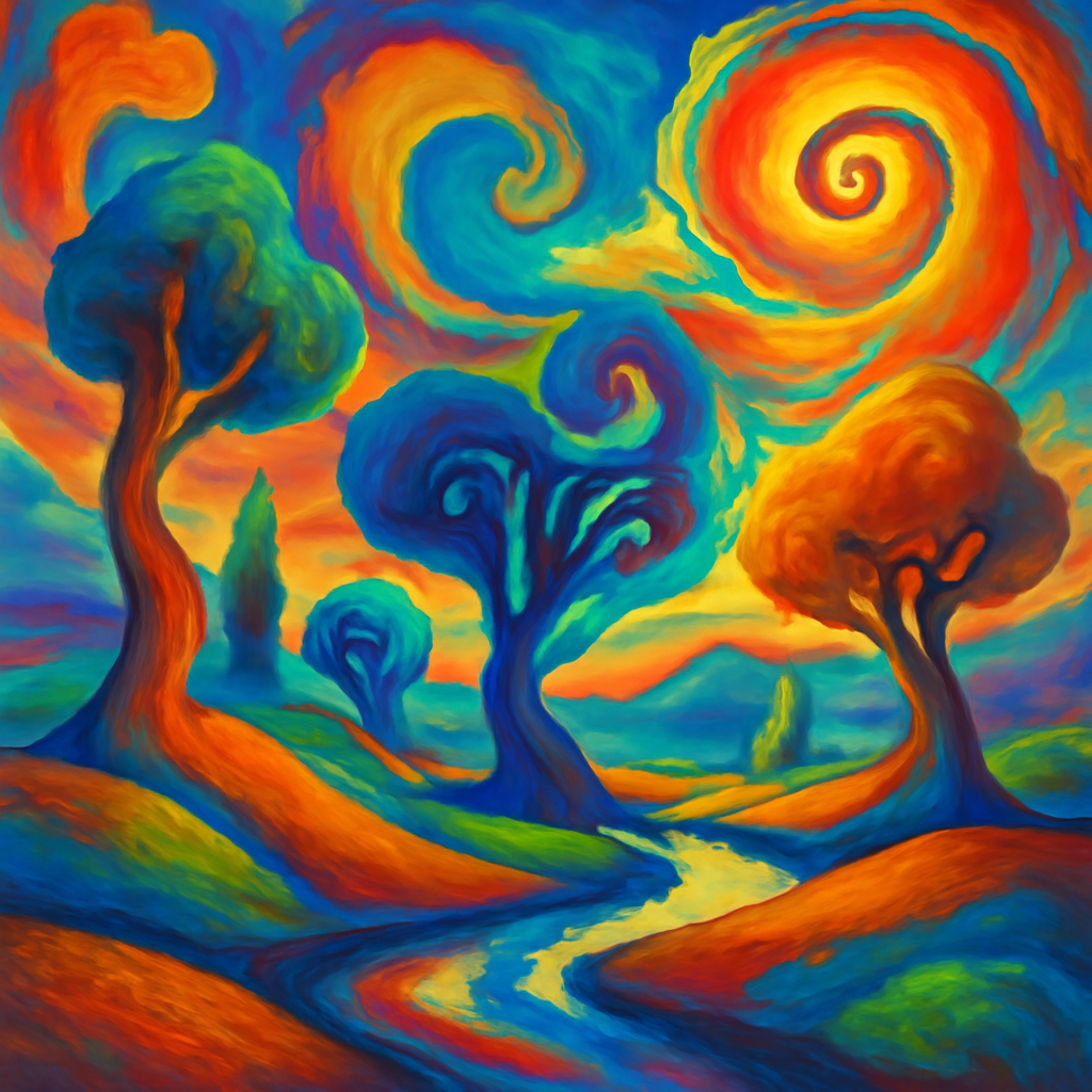 surrealist vibrant landscape