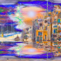 surrealist moody cityscape