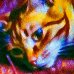 impressionist dreamy cat