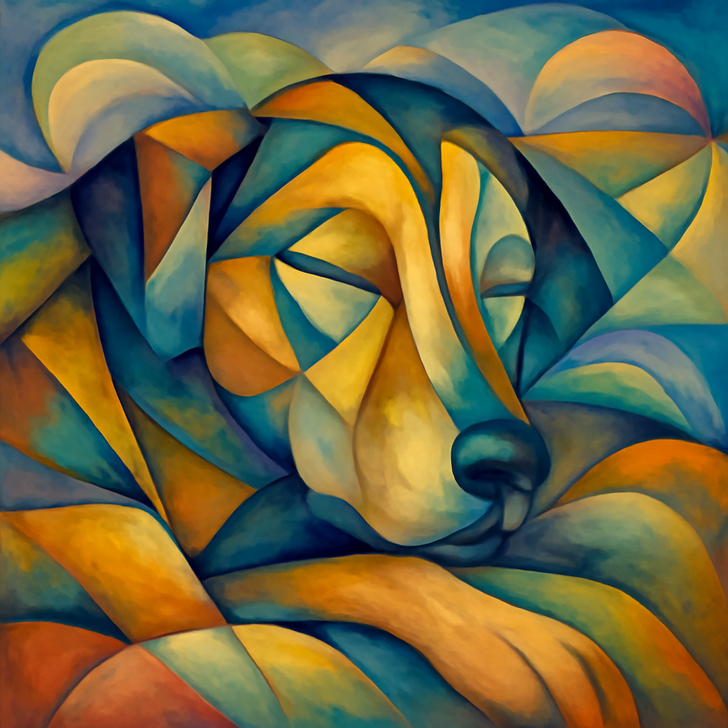 cubist dreamy dog