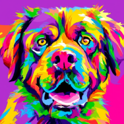 pop art vibrant dog