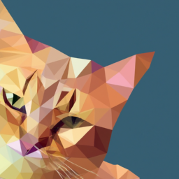 low poly vibrant cat