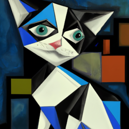 cubist surreal cat