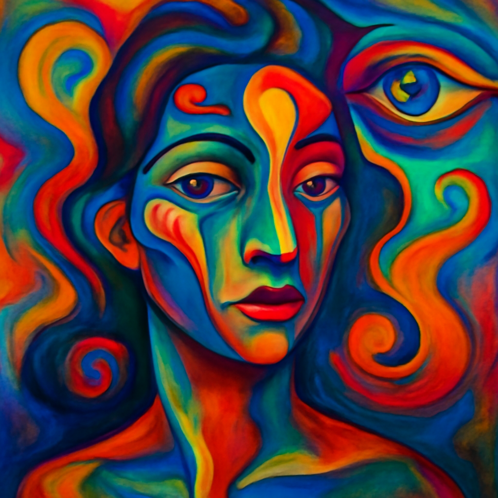 surrealist vibrant portrait