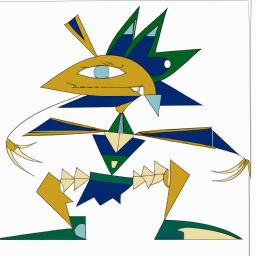 cubist playful fantasy creature