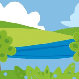 cartoon vibrant landscape