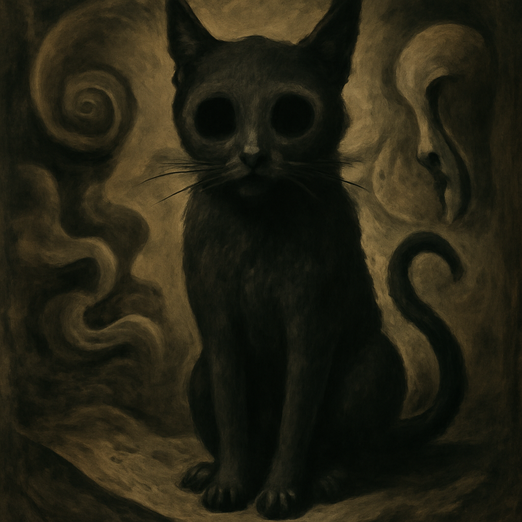 surrealist dark cat