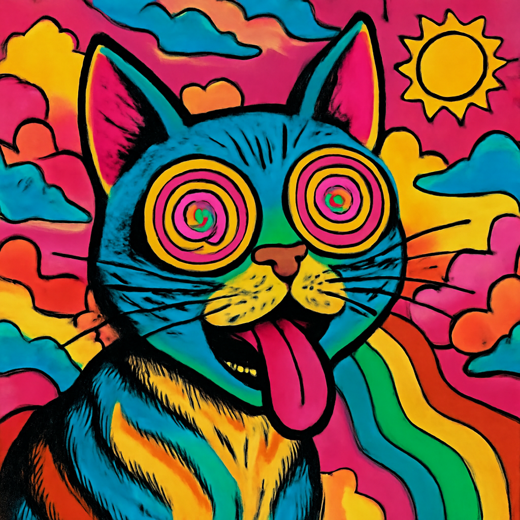 pop art surreal cat