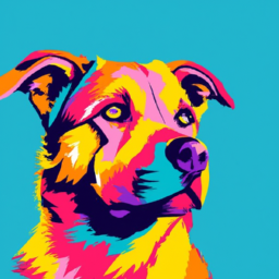 pop art serene dog
