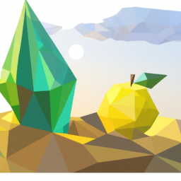 low poly serene still life