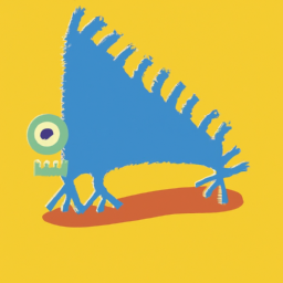 minimalist playful fantasy creature