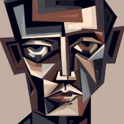 cubist detailed portrait