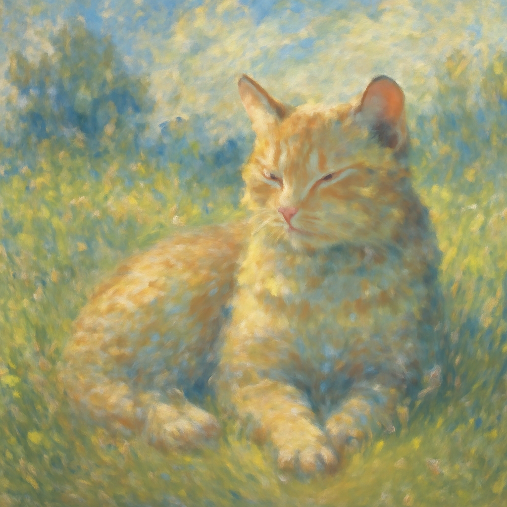 impressionist serene cat