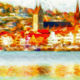 impressionist serene cityscape
