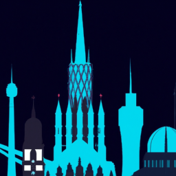 minimalist whimsical cityscape