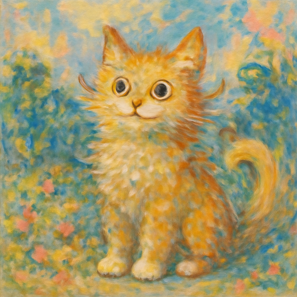 impressionist whimsical cat